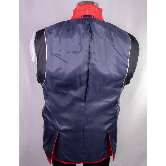 Paul Fredrick Men's 42S Sport Coat Blazer Red Check LINEN 2-Button Casual SLIM - Picture 13 of 13